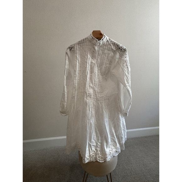 NWT Madewell 100% Cotton Pintucked Eyelet Mini Dress in white size XXS NU568 - Picture 2 of 8